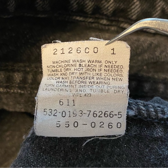 Vintage Levi’s 550 W28 L30 Washed Black High Rise Tapered Women - Picture 7 of 15